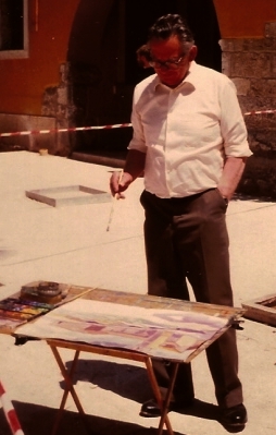 Malreise 1988 in Lazise  mit Josef Eberl - Foto: Gruber