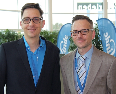 Die beiden Atmungstherapeuten am Klinikum St. Elisabeth Christoph Laußer (links) und Andre Döring haben die achte Jahrestagung der Atmungstherapeuten der Deutschen Gesellschaft für Pneumologie und Beatmungsmedizin in der Stadthalle organisiert. - Foto: Eisenmann