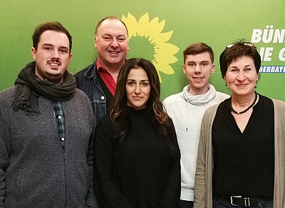 Motiviert für den Wahlkampf: (v.l.) Bastian Kulzer, Erhard Grundl, Feride Niedermeier, Matthias Ernst, Anita Karl