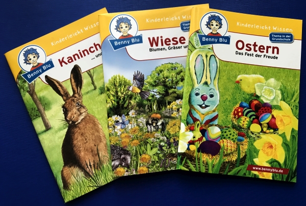 drei verschiedene Benny-Blu-Lernbücher