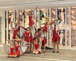 Die Showtanzgruppe Pink Twists aus Schmatzhausen zeigte am Sonntagnachmittag ihr Programm 2018 im Foyer des Krankenhauses Landshut-Achdorf - Foto: LAKUMED KLiniken